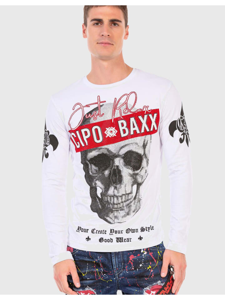 Функциональный лонгслив Cipo & Baxx, белый 
Функциональный лонгслив Cipo & Baxx, белый