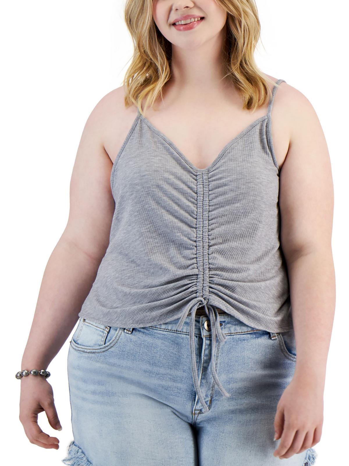 Плюс Женская майка со сборками и завязкой спереди Love, серый
Плюс Женская майка со сборками и завязкой спереди Love, серый