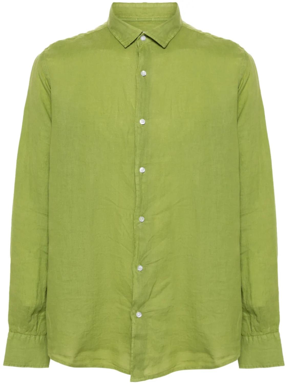 PENINSULA SWIMWEAR льняная рубашка с косым воротником, зеленый
PENINSULA SWIMWEAR льняная рубашка с косым воротником, зеленый