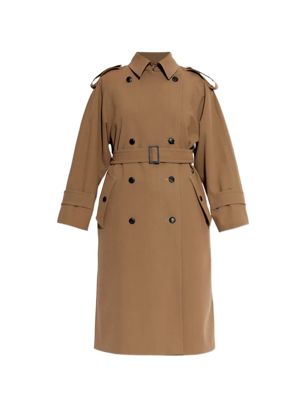 Двубортный тренч с поясом Max Mara, коричневый
Двубортный тренч с поясом Max Mara, коричневый