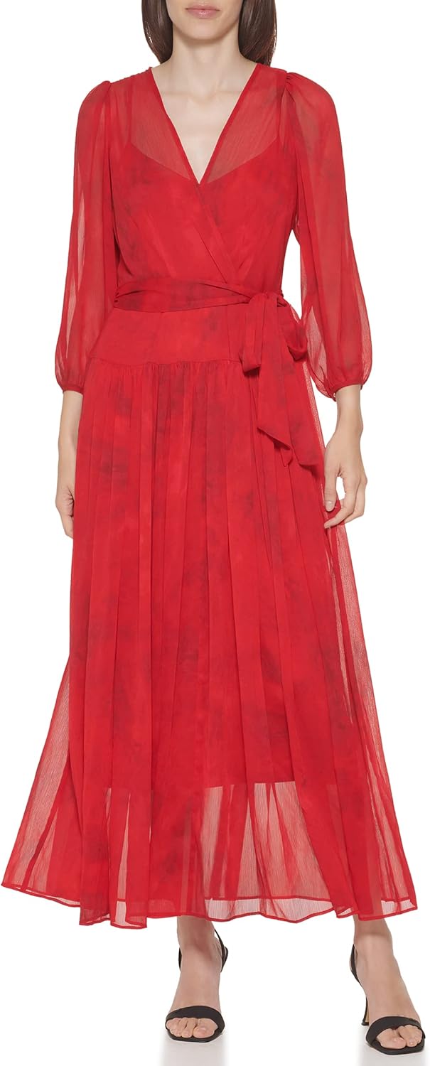 Элегантное женское платье Calvin Klein с длинными рукавами, V-образным вырезом и завязкой на талии, Red Multi
Элегантное женское платье Calvin Klein с длинными рукавами, V-образным вырезом и завязкой на талии, Red Multi