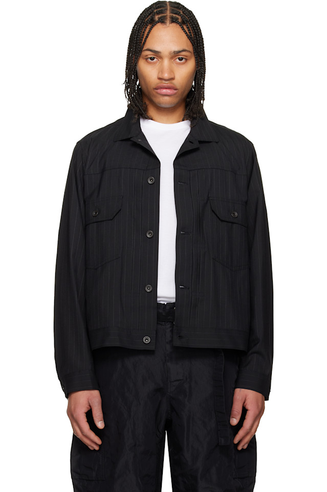 Куртка в меловую полоску Sacai, черный
Куртка в меловую полоску Sacai, черный