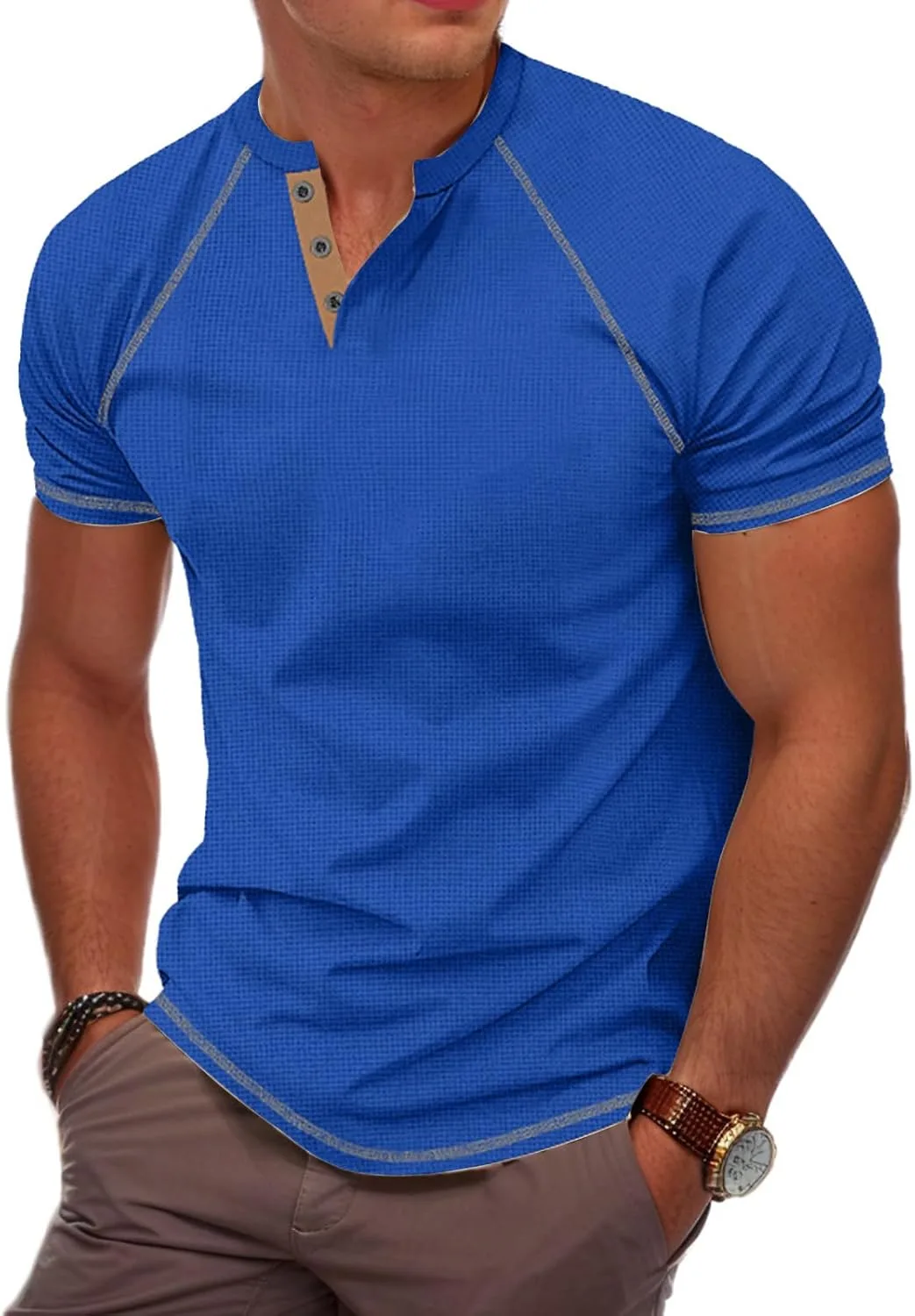 Мужская футболка Henley с коротким рукавом, цветной блок, мидвейт
Мужская футболка Henley с коротким рукавом, цветной блок, мидвейт