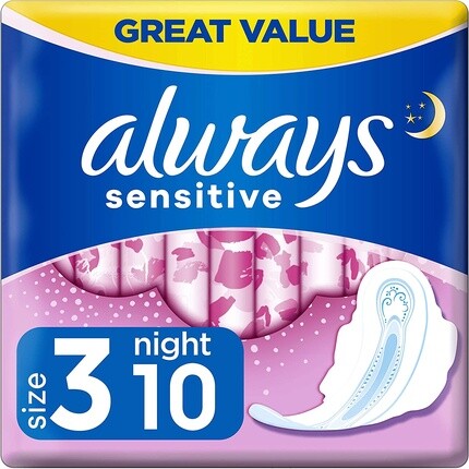 Прокладки Always Sensitive Ultra Night, 10 прокладок
Прокладки Always Sensitive Ultra Night, 10 прокладок