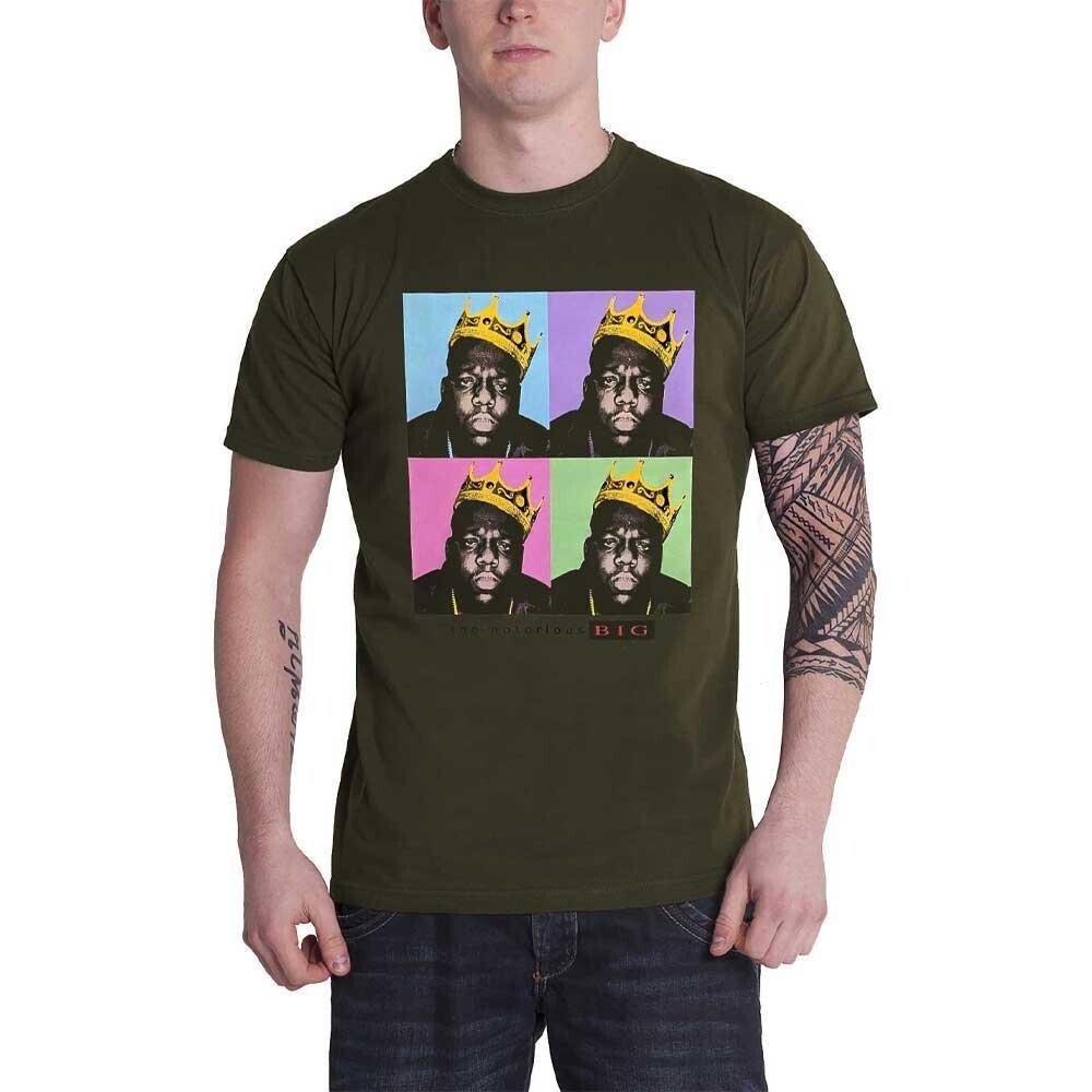 Футболка с короной в стиле поп-арт Biggie Smalls, зеленый 
Футболка с короной в стиле поп-арт Biggie Smalls, зеленый
