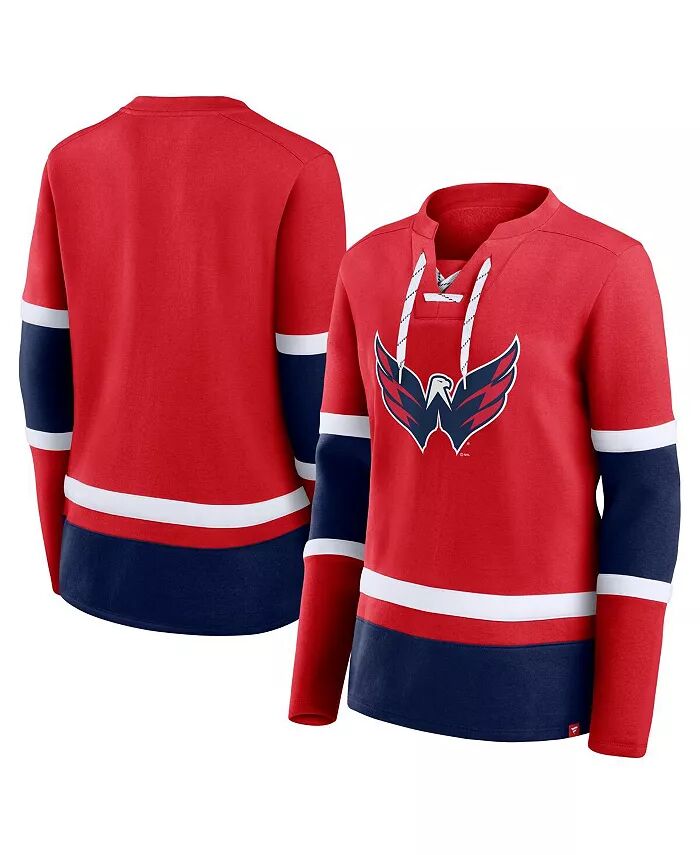 Женская красная футболка Washington Capitals Prime Time со шнуровкой и длинным рукавом Fanatics
Женская красная футболка Washington Capitals Prime Time со шнуровкой и длинным рукавом Fanatics