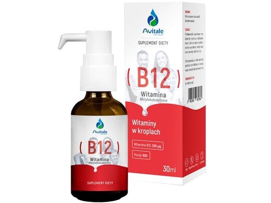Avitale, Капли с витамином В12, 200 мкг, 30 мл
Avitale, Капли с витамином В12, 200 мкг, 30 мл