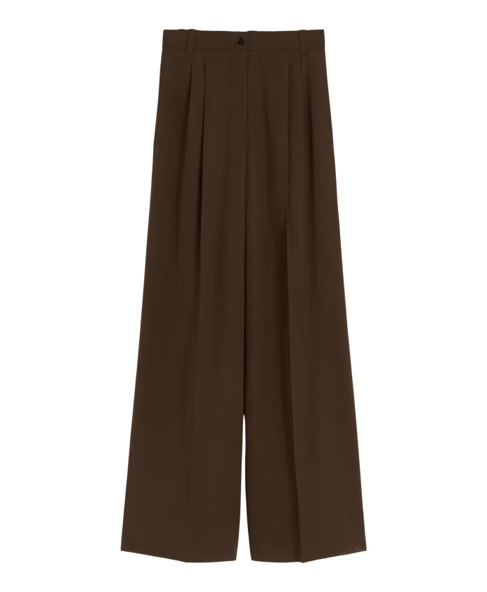 Широкие брюки из чистой шерсти с высокой талией и двойными складками. Weekend Max Mara, коричневый
Широкие брюки из чистой шерсти с высокой талией и двойными складками. Weekend Max Mara, коричневый