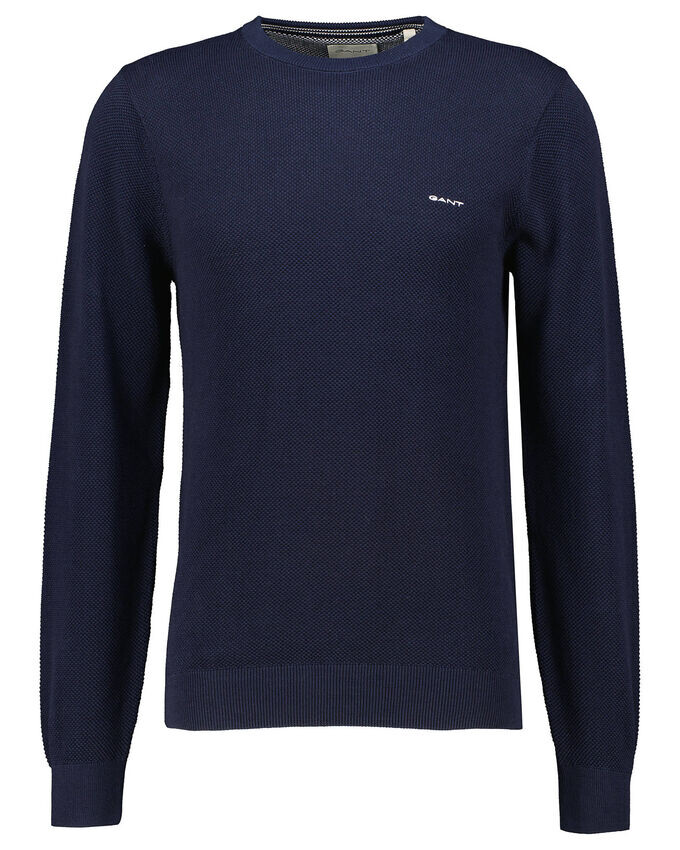 Вязаный свитер из хлопкового пике обычного кроя. Gant, синий
Вязаный свитер из хлопкового пике обычного кроя. Gant, синий