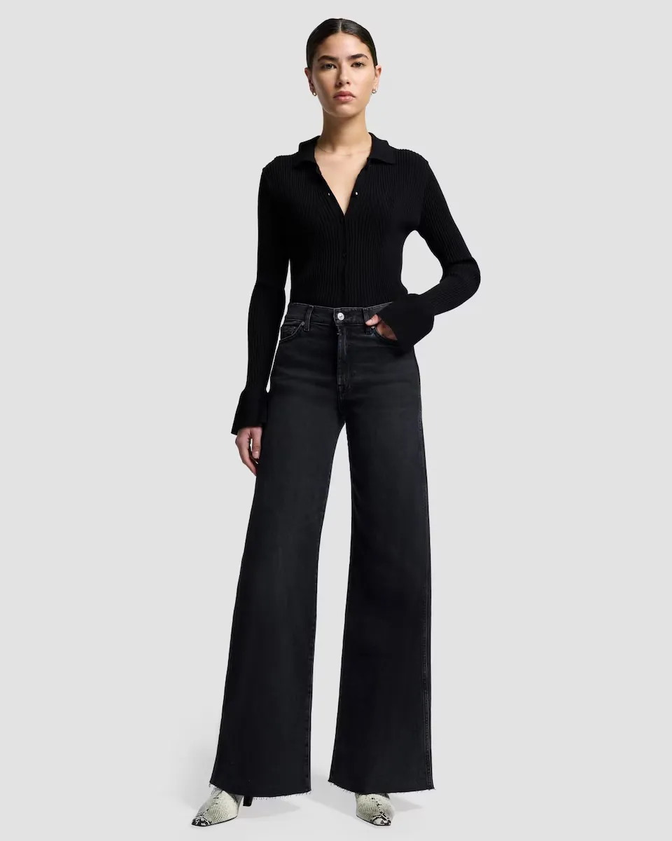 Женские расклешенные джинсы Lotta с высокой посадкой 7 For all mankind, черный
Женские расклешенные джинсы Lotta с высокой посадкой 7 For all mankind, черный