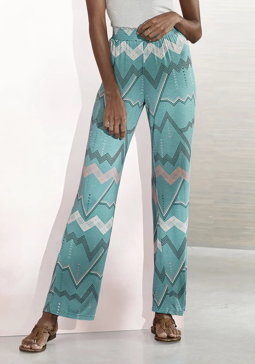 Пижамные брюки LASCANA с графичным зигзагообразным узором, бирюзовый
Пижамные брюки LASCANA с графичным зигзагообразным узором, бирюзовый