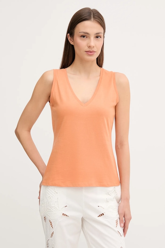 Хлопковая майка Sisley, оранжевый 
Хлопковая майка Sisley, оранжевый