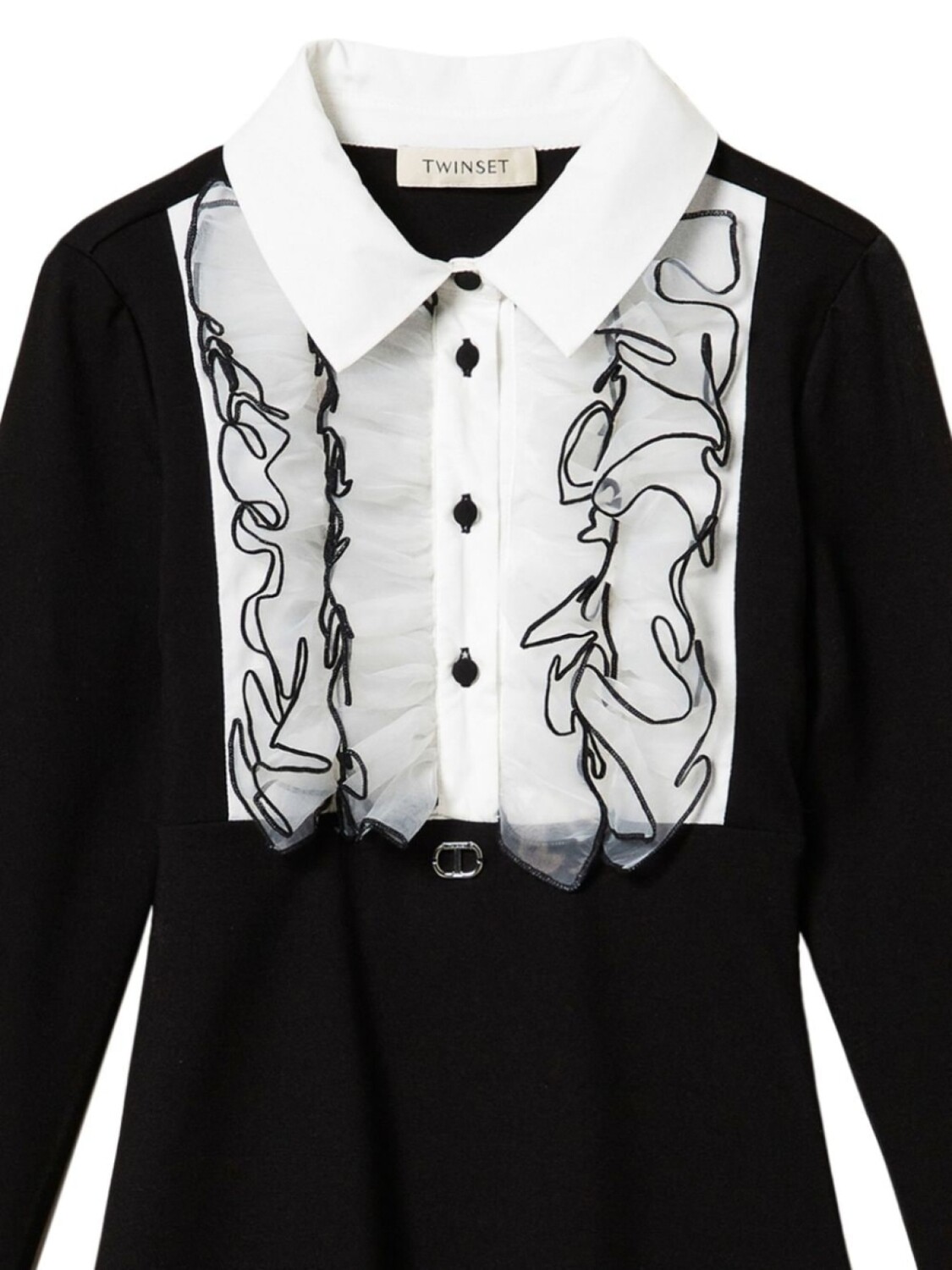 TWINSET Kids короткое платье из органзы с оборками, черный
TWINSET Kids короткое платье из органзы с оборками, черный