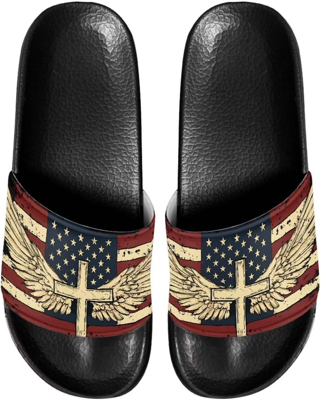 Сланцы для мужчин с нескользящей подошвой, открытый носок, легкие в уходе, комфортная посадка, для пляжа и повседневной ходьбы Ocwfudsx, Flag Cross Wings
Сланцы для мужчин с нескользящей подошвой, открытый носок, легкие в уходе, комфортная посадка, для пляжа и повседневной ходьбы Ocwfudsx, Flag Cross Wings
