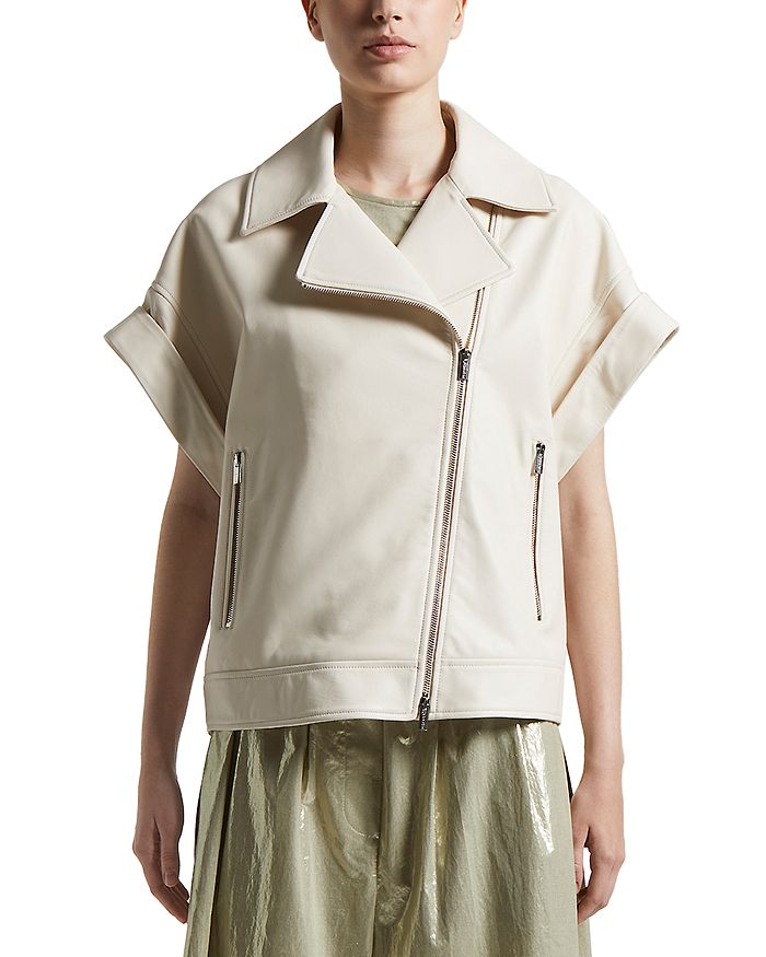 Кожаная косуха с коротким рукавом Peserico, коричневый/бежевый
Кожаная косуха с коротким рукавом Peserico, коричневый/бежевый