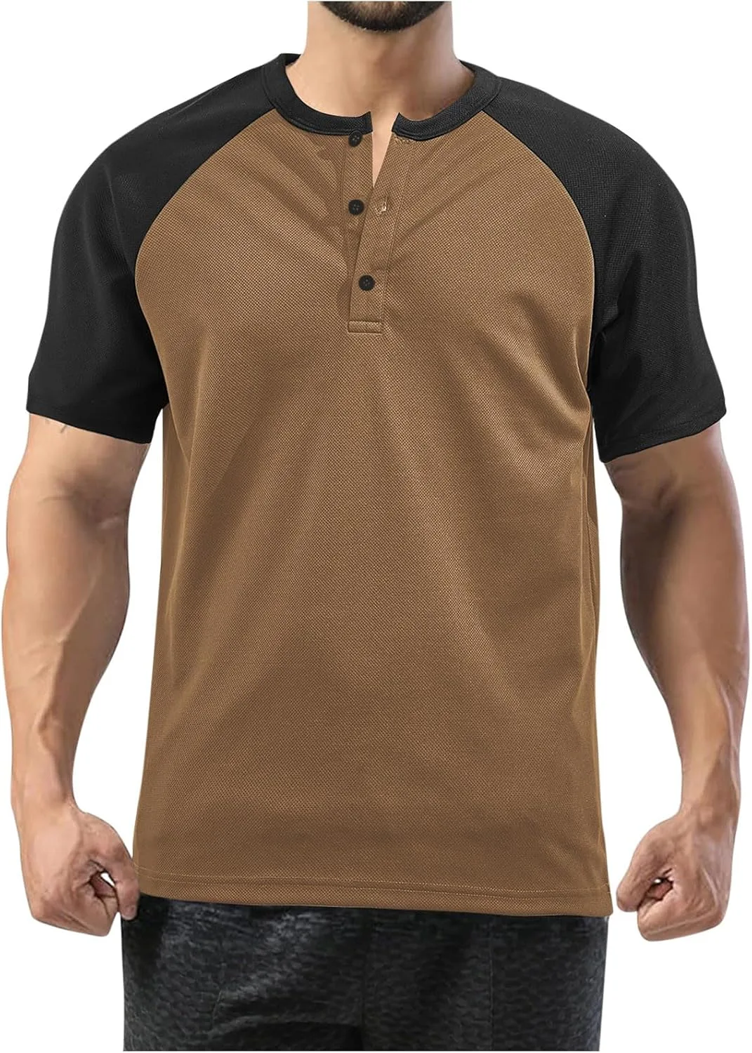 Мужская футболка хенли с цветными блоками, короткий рукав, влагоотводящая
Мужская футболка хенли с цветными блоками, короткий рукав, влагоотводящая