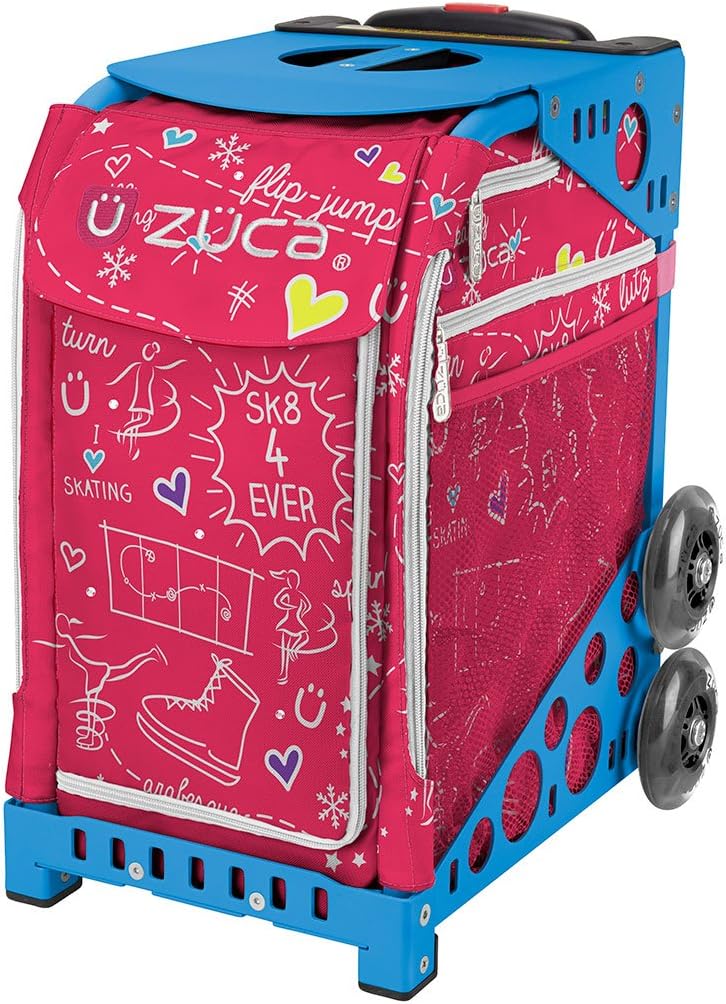 Спортивная сумка Zuca Pink SK8 с синей рамой и мигающими колесами
Спортивная сумка Zuca Pink SK8 с синей рамой и мигающими колесами