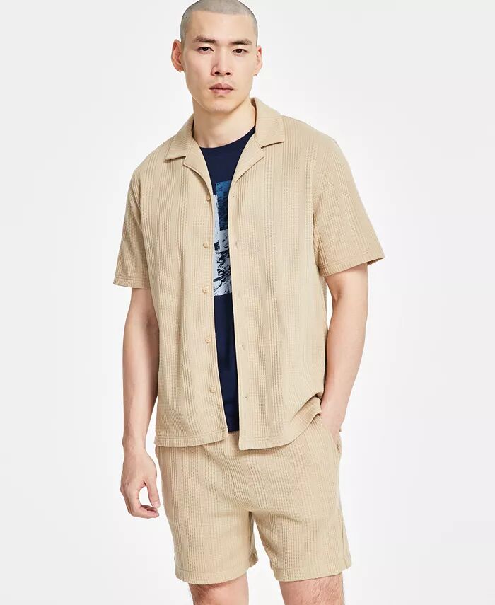 Мужская рубашка из вафельной вязки на пуговицах Sun + Stone, коричневый/бежевый
Мужская рубашка из вафельной вязки на пуговицах Sun + Stone, коричневый/бежевый