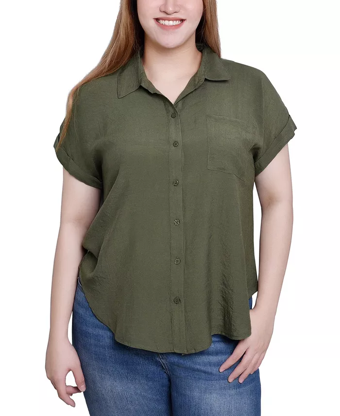 Топ с коротким рукавом из комбинированной ткани (спереди - ткaнь, сзади - джерси) NY Collection, зеленый
Топ с коротким рукавом из комбинированной ткани (спереди - ткaнь, сзади - джерси) NY Collection, зеленый