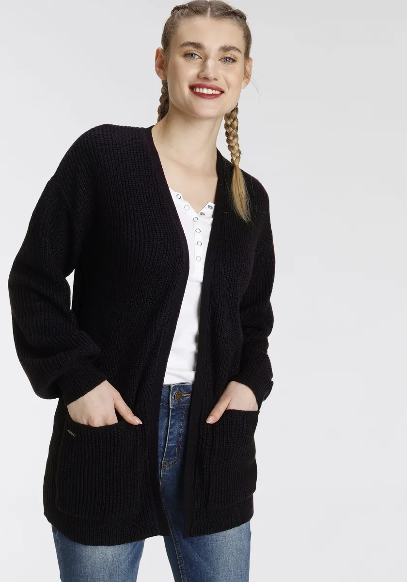 Кардиган KangaROOS, выполнен из уютного трикотажа, черный
Кардиган KangaROOS, выполнен из уютного трикотажа, черный