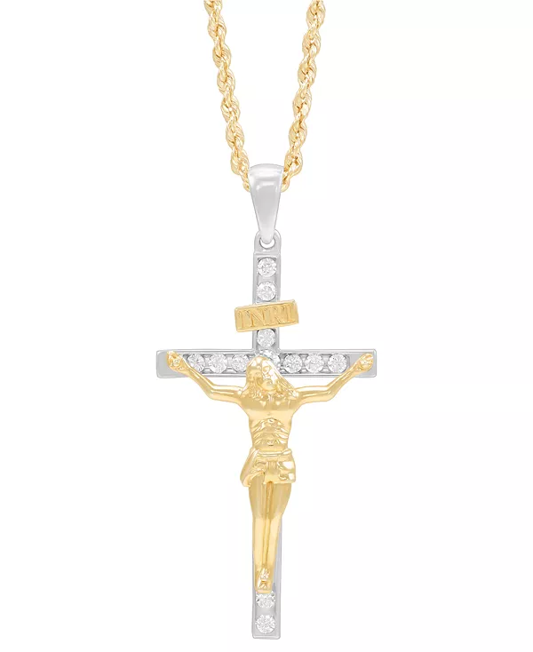 Мужское ожерелье с подвеской-распятием из выращенных в лаборатории бриллиантов, 22 дюйма (1/3 карата) из 10-каратного золота Grown With Love, two-tone
Мужское ожерелье с подвеской-распятием из выращенных в лаборатории бриллиантов, 22 дюйма (1/3 карата) из 10-каратного золота Grown With Love, two-tone