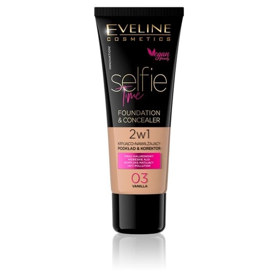 Покрывающая и увлажняющая основа и консилер 2в1, №03 Ваниль Eveline Cosmetics, Selfie Time
Покрывающая и увлажняющая основа и консилер 2в1, №03 Ваниль Eveline Cosmetics, Selfie Time