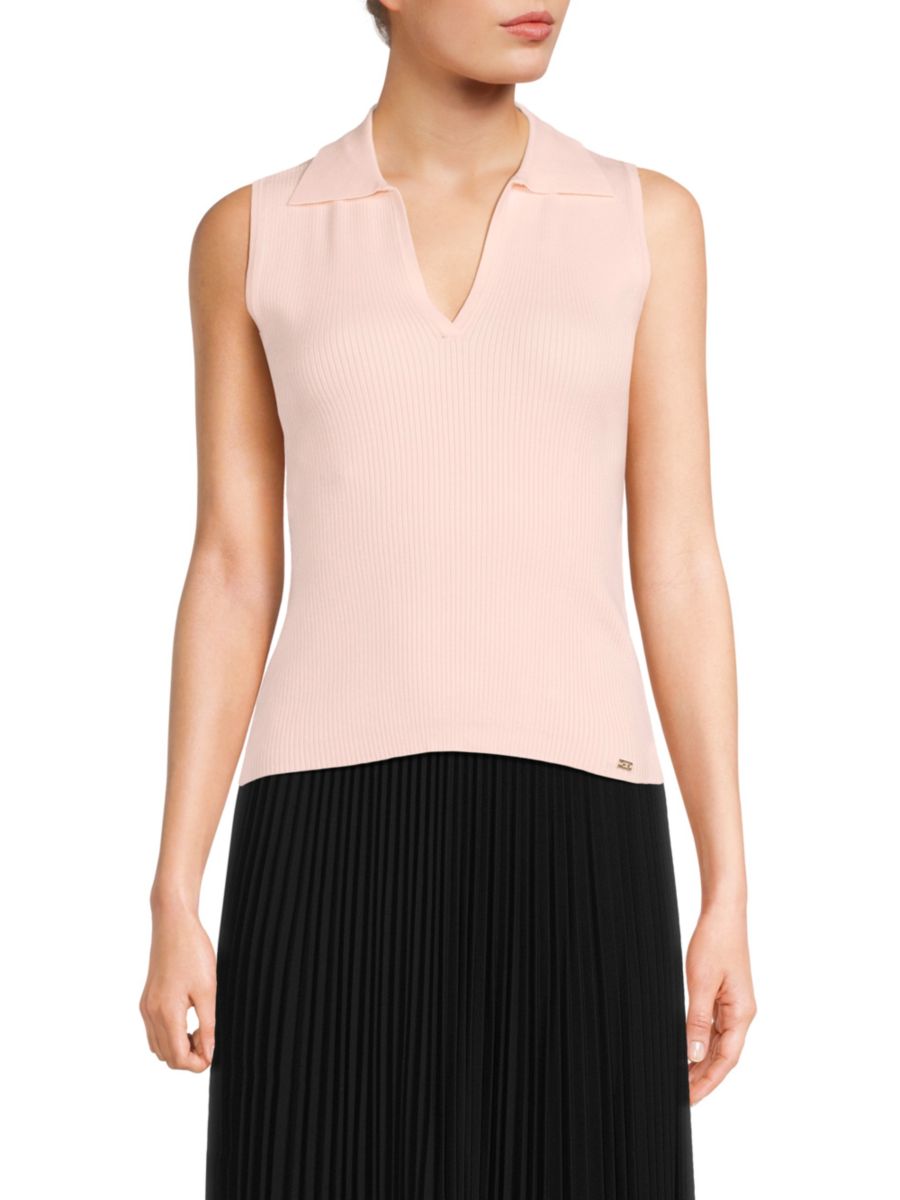 Топ без рукавов с V-образным вырезом в рубчик Calvin Klein, цвет Parfait Pink
Топ без рукавов с V-образным вырезом в рубчик Calvin Klein, цвет Parfait Pink