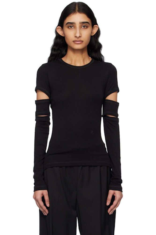 Черная футболка с разрезами и длинными рукавами Helmut Lang
Черная футболка с разрезами и длинными рукавами Helmut Lang