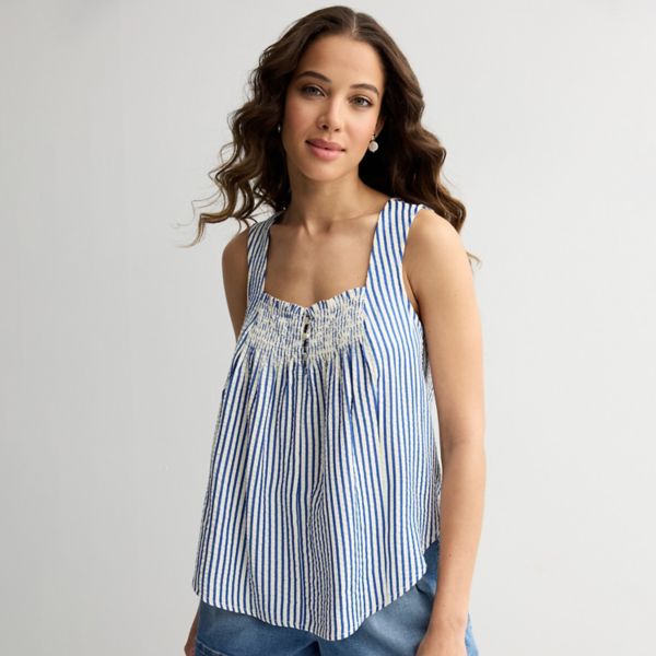 Женский топ без рукавов с квадратным вырезом Draper James, цвет navy stripe
Женский топ без рукавов с квадратным вырезом Draper James, цвет navy stripe