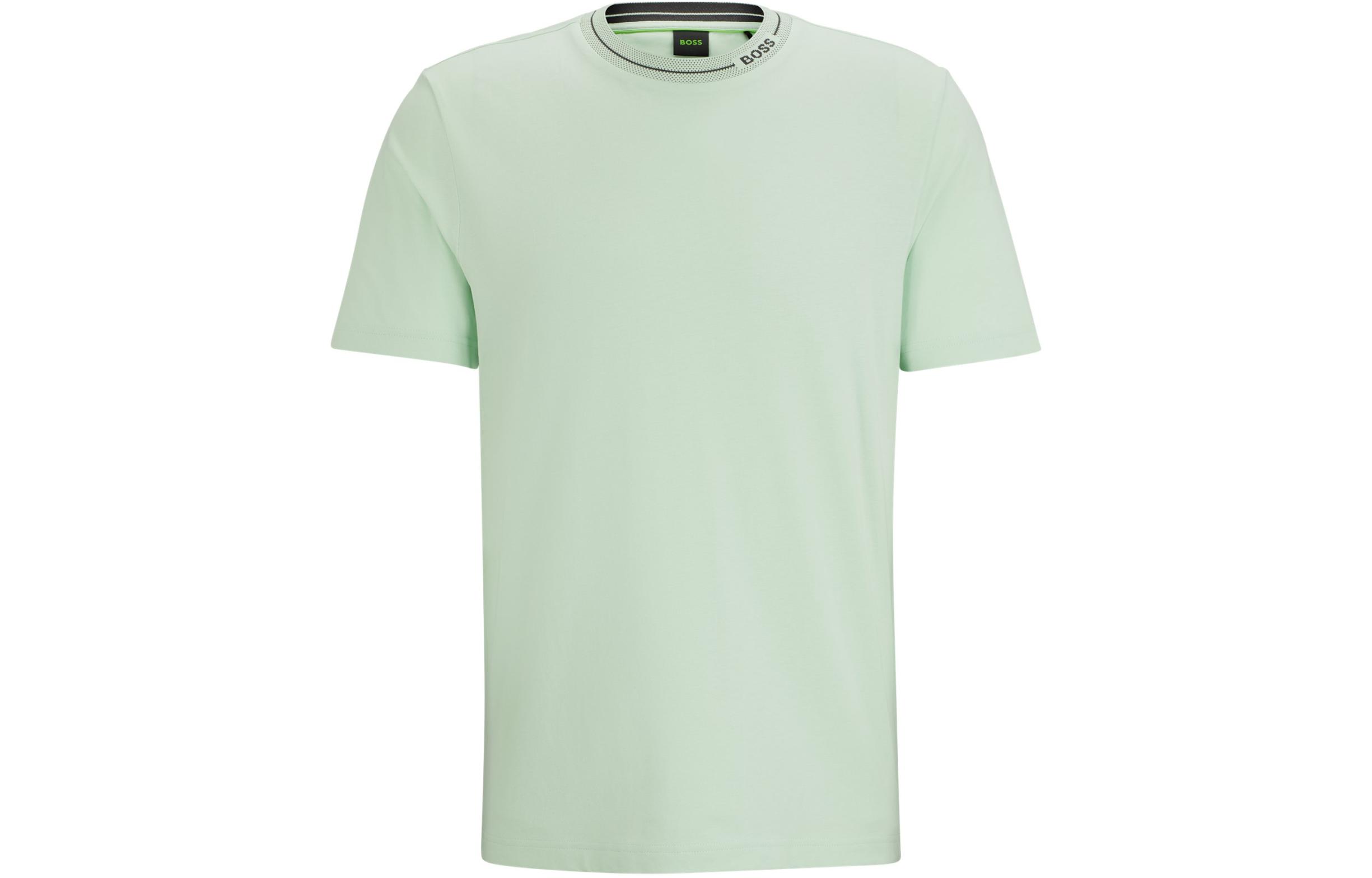 Хлопковая футболка классического кросса с фирменным воротником мужская светло-зеленая HUGO BOSS
Хлопковая футболка классического кросса с фирменным воротником мужская светло-зеленая HUGO BOSS