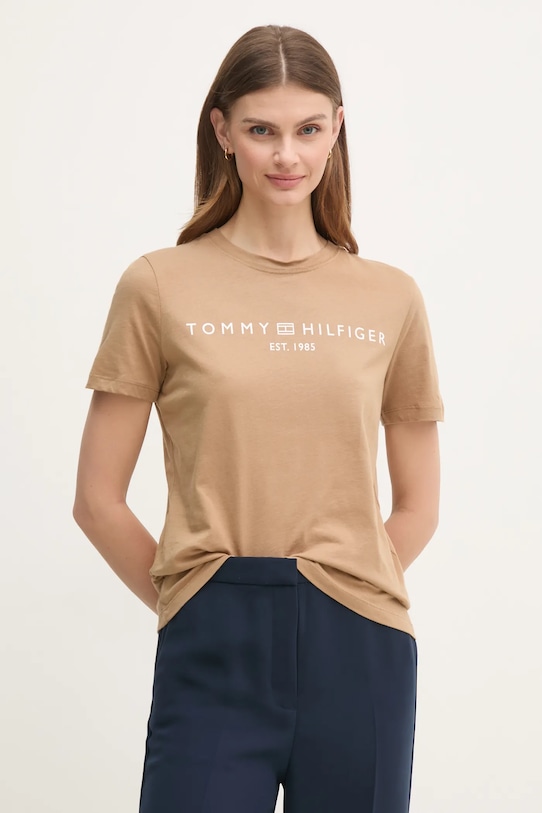 Хлопковая футболка Tommy Hilfiger, коричневый
Хлопковая футболка Tommy Hilfiger, коричневый