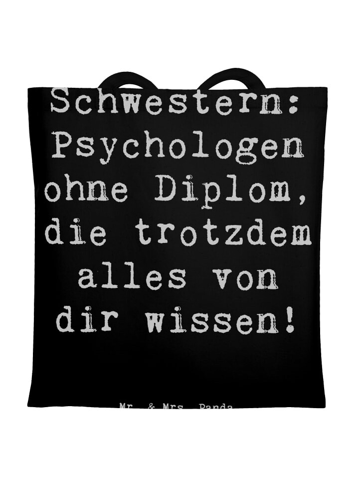 Сумка для переноски Mr & Mrs Panda Schwestern Psychologen, черный
Сумка для переноски Mr & Mrs Panda Schwestern Psychologen, черный