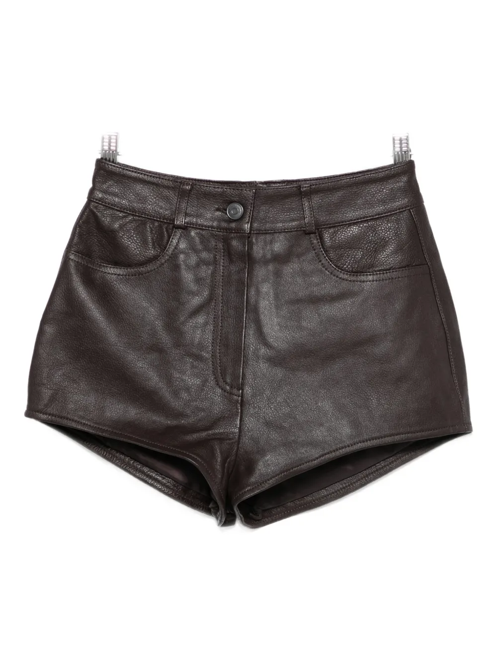 Кожаные шорты Loen с карманами The Frankie Shop, коричневый 
Кожаные шорты Loen с карманами The Frankie Shop, коричневый