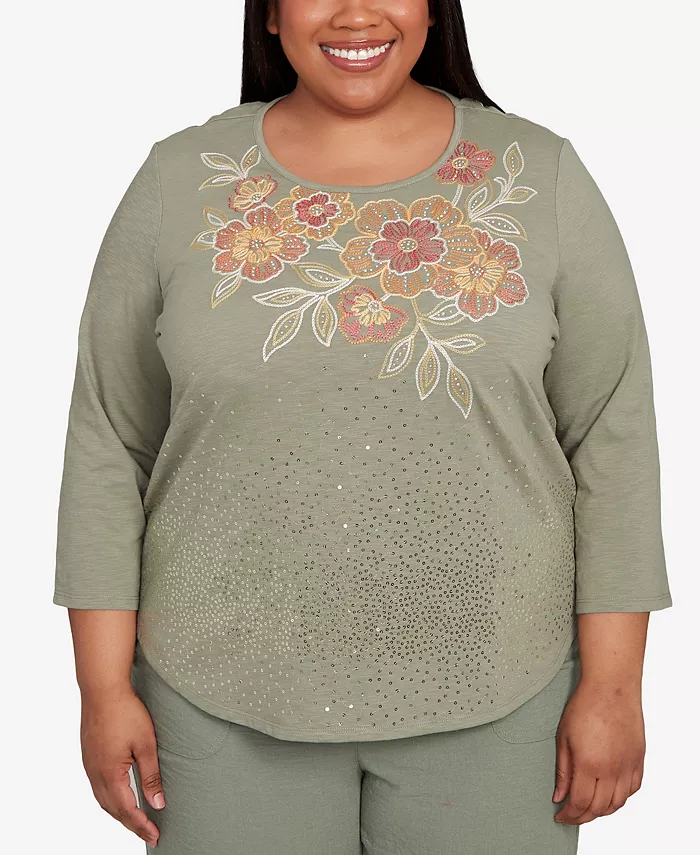 Топ размера плюс Copper Canyon с цветочным принтом и отделкой пайетками на шее Alfred Dunner, зеленый
Топ размера плюс Copper Canyon с цветочным принтом и отделкой пайетками на шее Alfred Dunner, зеленый