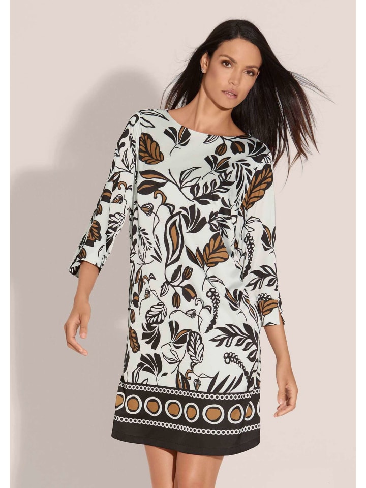 MADELEINE Платье с круглым вырезом и оригинальным принтом в бело-черно-коричневой цветовой гамме
MADELEINE Платье с круглым вырезом и оригинальным принтом в бело-черно-коричневой цветовой гамме