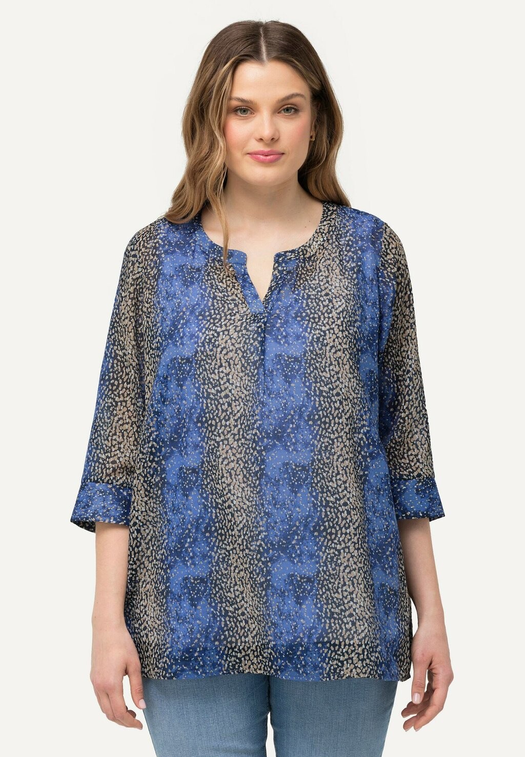 Блуза COL TUNISIEN ET MANCHES 3/4 Ulla Popken, синий
Блуза COL TUNISIEN ET MANCHES 3/4 Ulla Popken, синий