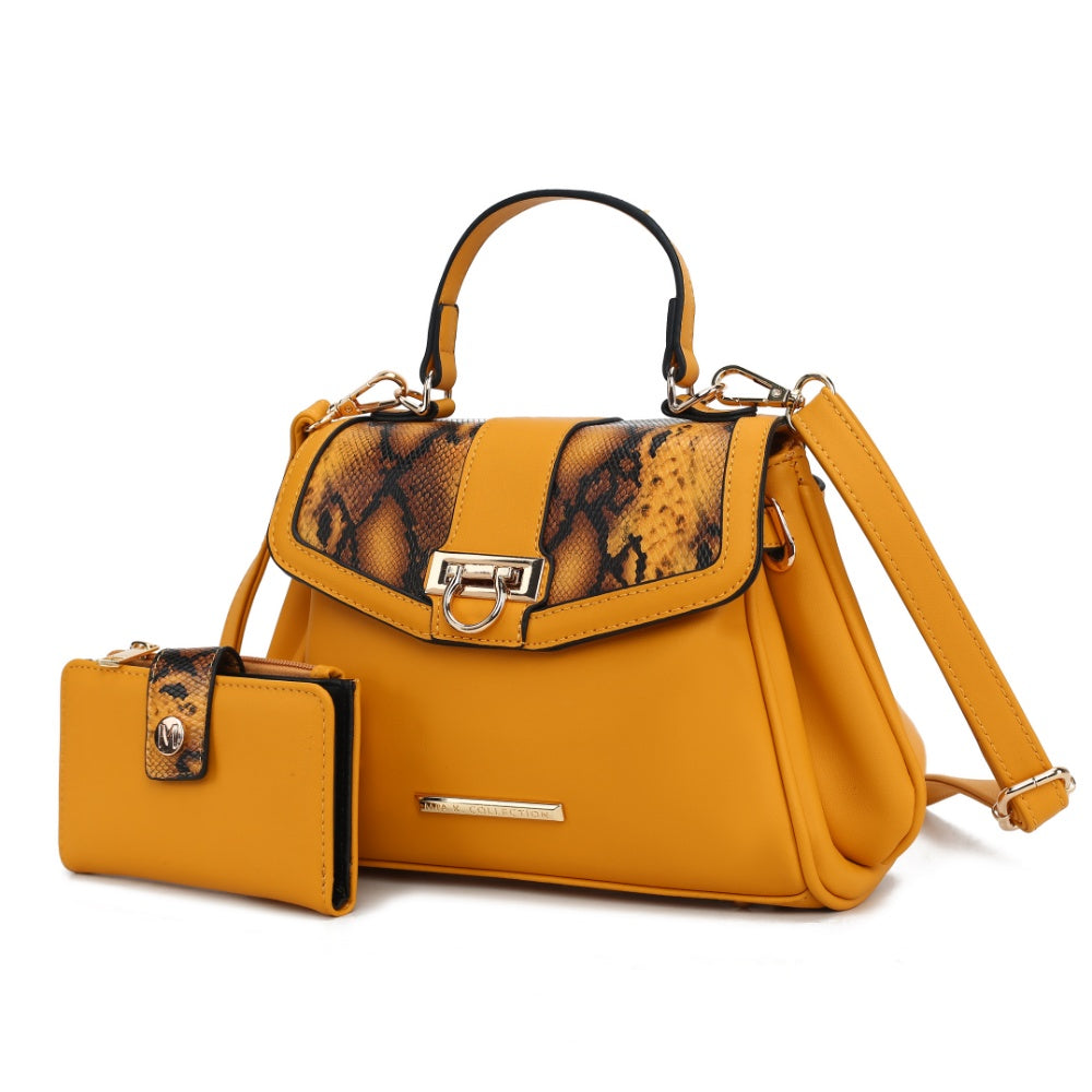 Женская сумка через плечо Mia K с тиснением под змею и кошельком в комплекте MKF, Mustard
Женская сумка через плечо Mia K с тиснением под змею и кошельком в комплекте MKF, Mustard