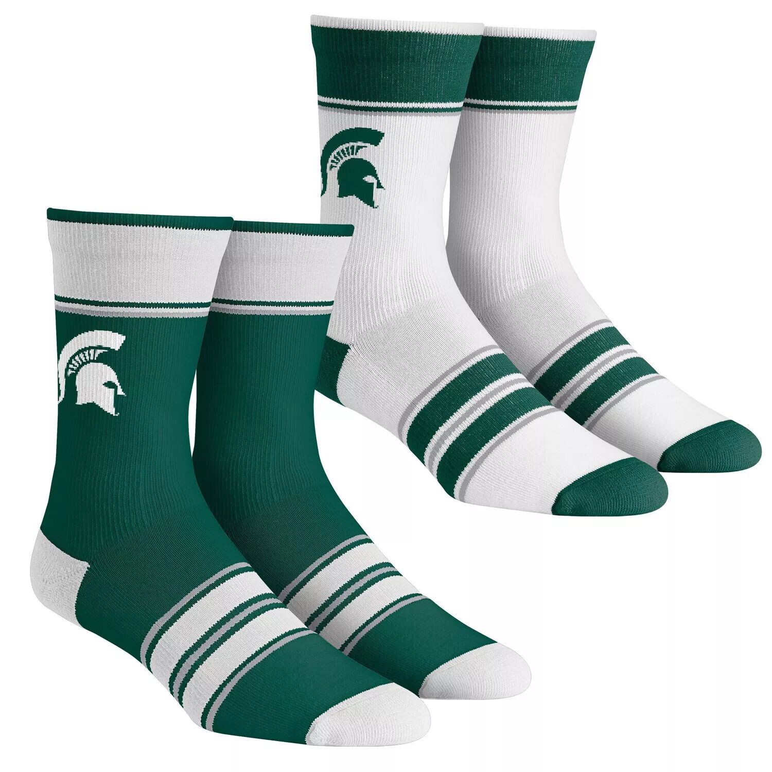 Комплект из 2 носков Youth Rock Em Socks Michigan State Spartans в несколько полосок Team Crew Unbranded 
Комплект из 2 носков Youth Rock Em Socks Michigan State Spartans в несколько полосок Team Crew Unbranded