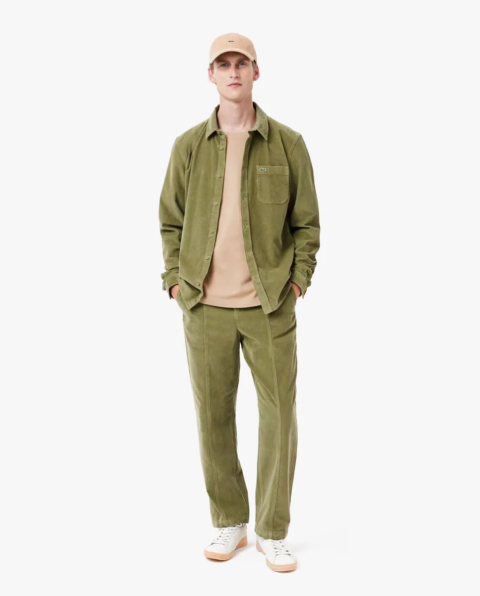 Мужские вельветовые брюки свободного кроя зеленого цвета Lacoste, цвет Verde Militar
Мужские вельветовые брюки свободного кроя зеленого цвета Lacoste, цвет Verde Militar