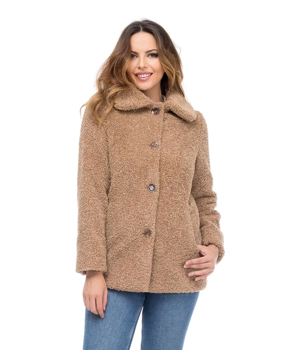 Женское короткое меховое пальто с воротником-рубашкой Fsh, бежевый
Женское короткое меховое пальто с воротником-рубашкой Fsh, бежевый