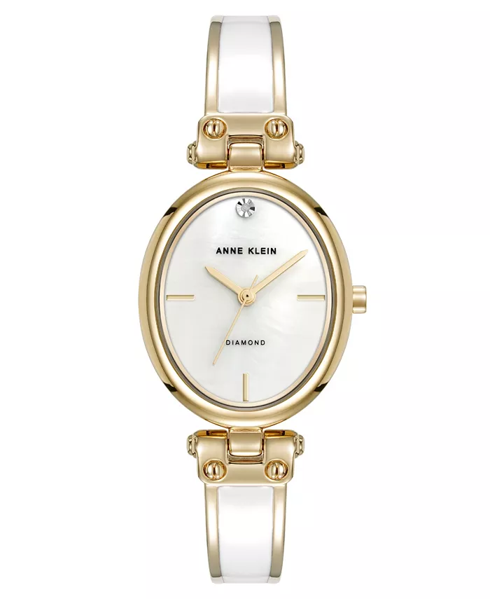 Женские часы Quartz White с овальным циферблатом, украшенные бриллиантами, золотистый браслет из металлического сплава, 26 мм Anne Klein, белый
Женские часы Quartz White с овальным циферблатом, украшенные бриллиантами, золотистый браслет из металлического сплава, 26 мм Anne Klein, белый
