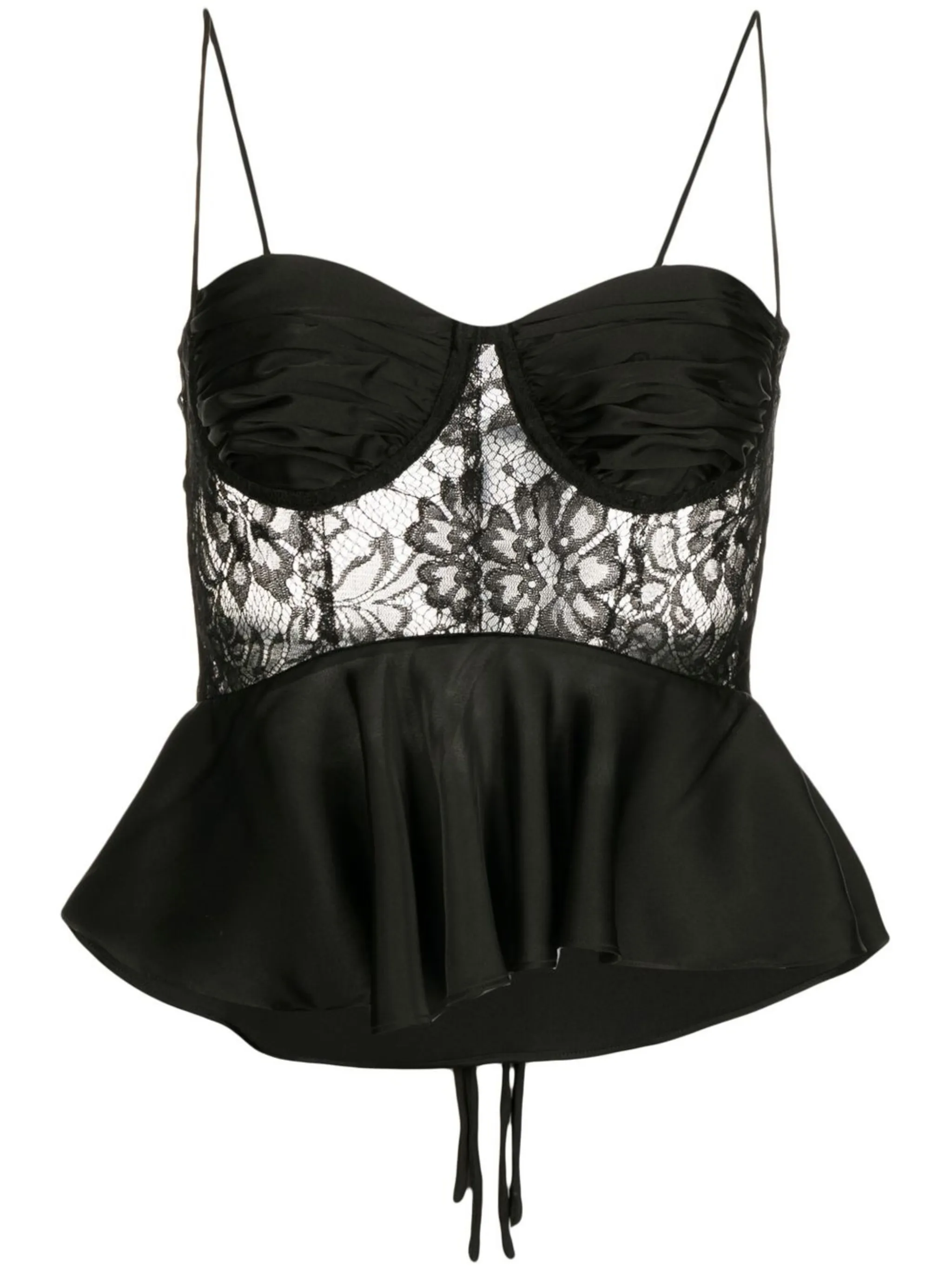 Топ на бретелях с кружевом Natasha Zinko, черный
Топ на бретелях с кружевом Natasha Zinko, черный