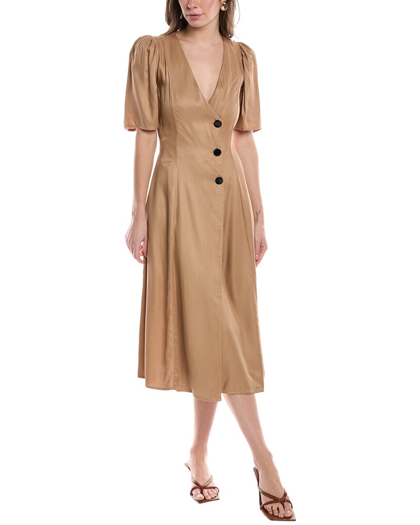 Платье-миди GANNI из твила с запахом, коричневый
Платье-миди GANNI из твила с запахом, коричневый