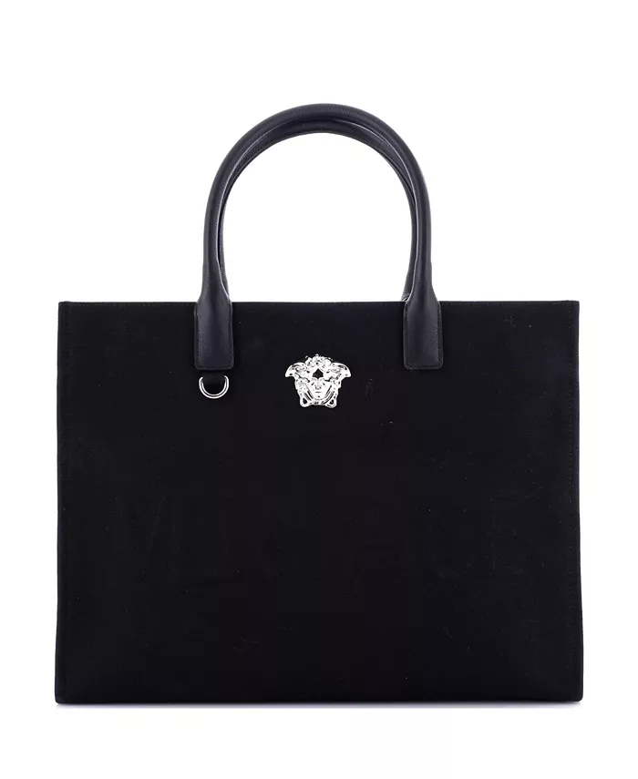 Большая сумка-тоут La Medusa из холста с тиснением Pre-Owned Versace, черный 
Большая сумка-тоут La Medusa из холста с тиснением Pre-Owned Versace, черный