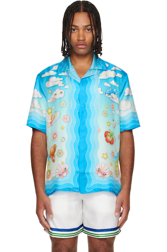 Рубашка из шелковой саржи с коротким рукавом и милым мотивом Casablanca, синий
Рубашка из шелковой саржи с коротким рукавом и милым мотивом Casablanca, синий