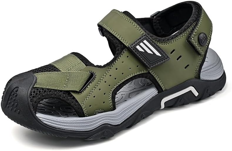 Мужские походные сандалии Asifn с закрытым носком, удобные для спорта на открытом воздухе и пляжа, легкие, противоскользящие, летние водные обувь с быстрым высыханием, зеленый
Мужские походные сандалии Asifn с закрытым носком, удобные для спорта на открытом воздухе и пляжа, легкие, противоскользящие, летние водные обувь с быстрым высыханием, зеленый