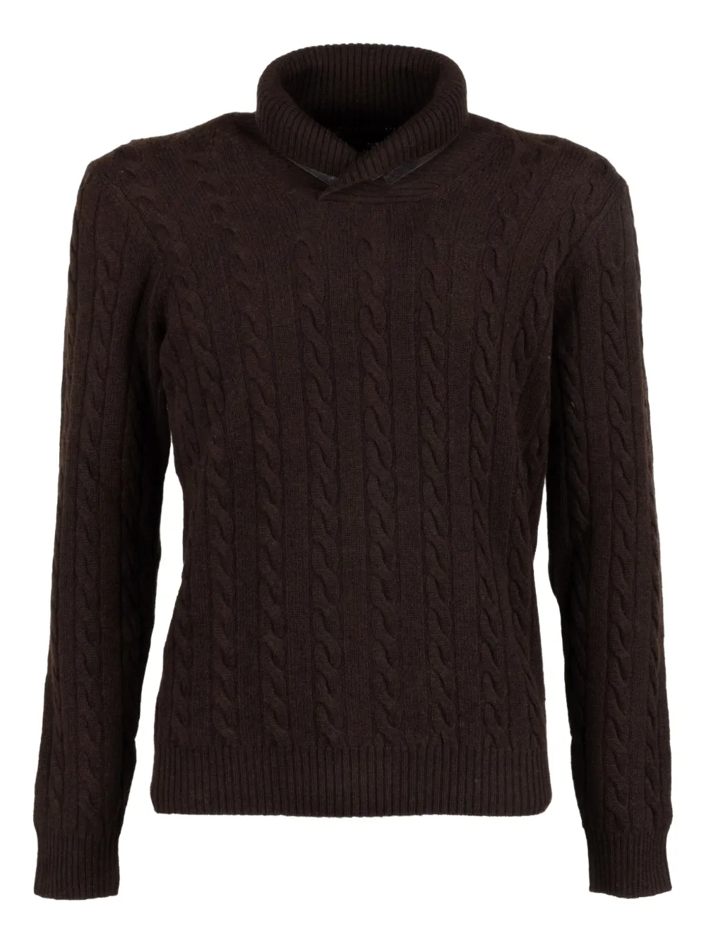 Свитер фактурной вязки с высоким воротником Moorer, коричневый
Свитер фактурной вязки с высоким воротником Moorer, коричневый