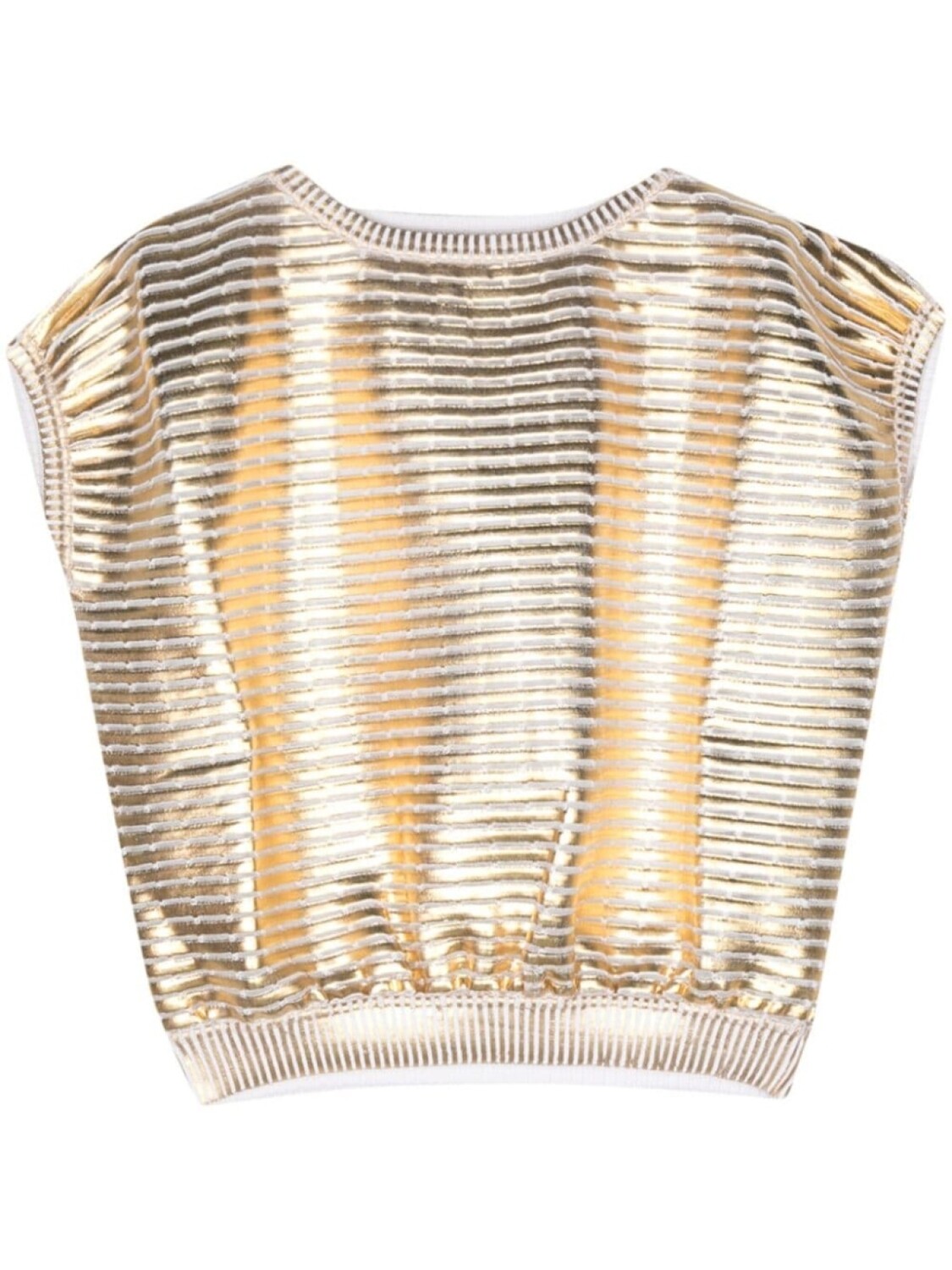 Полосатый топ из ткани ламе Genny, золотистый
Полосатый топ из ткани ламе Genny, золотистый
