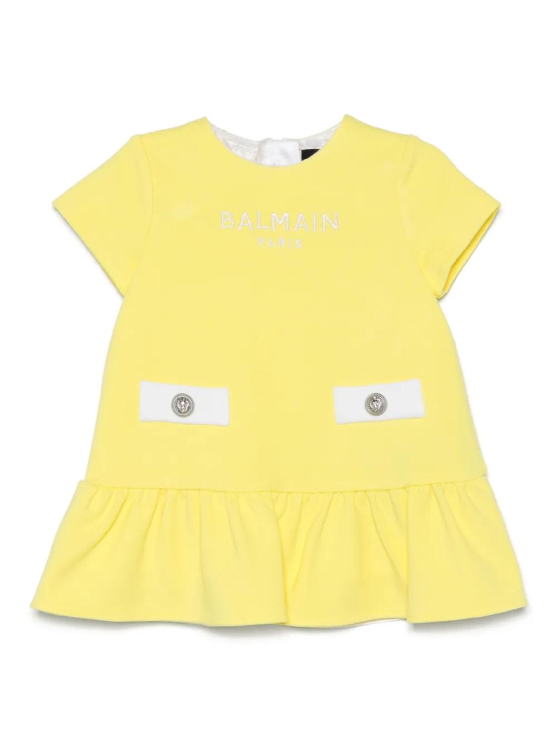 Платье с вышитым логотипом Balmain Kids, желтый
Платье с вышитым логотипом Balmain Kids, желтый