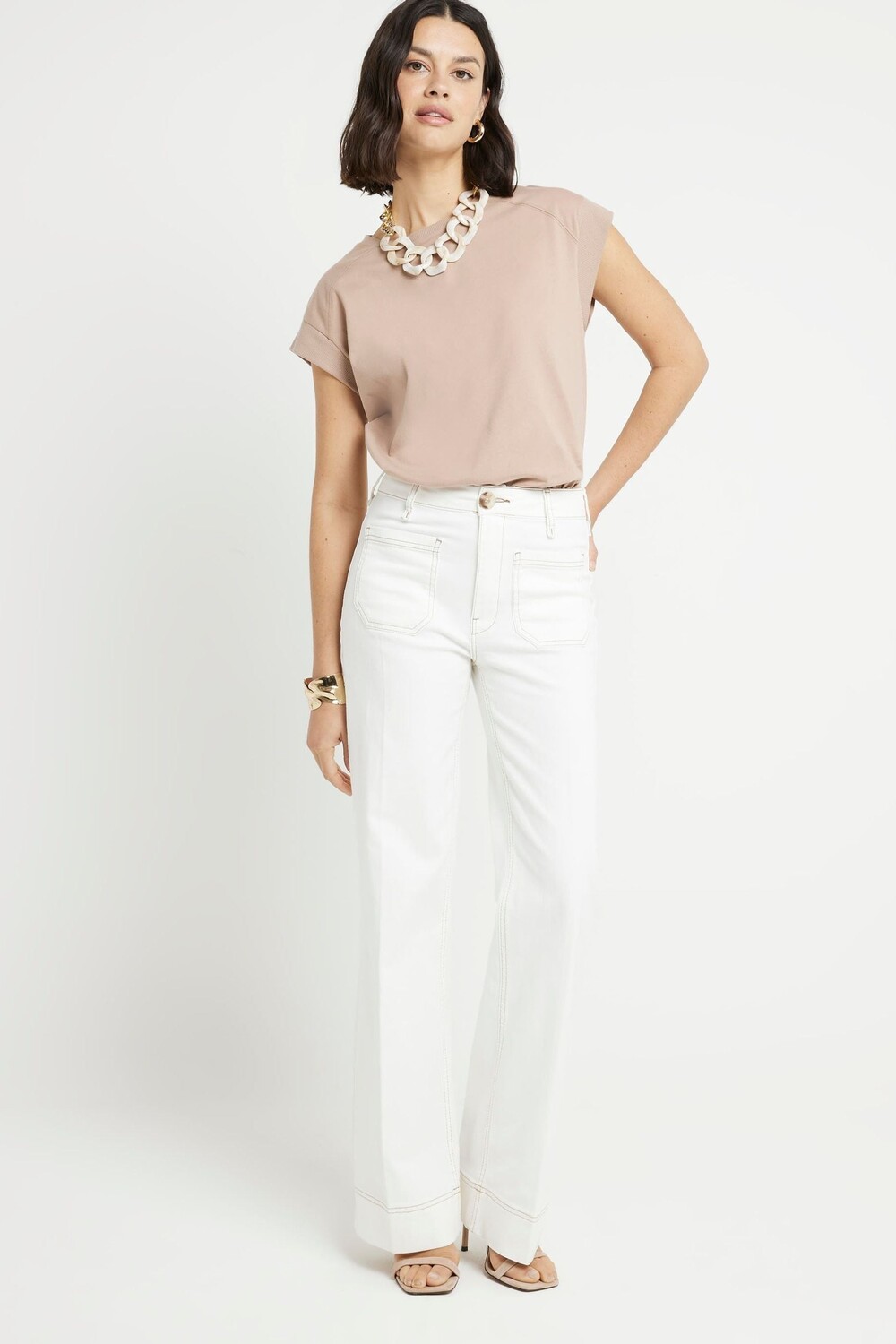 Широкие джинсы Jamille River Island, белый
Широкие джинсы Jamille River Island, белый